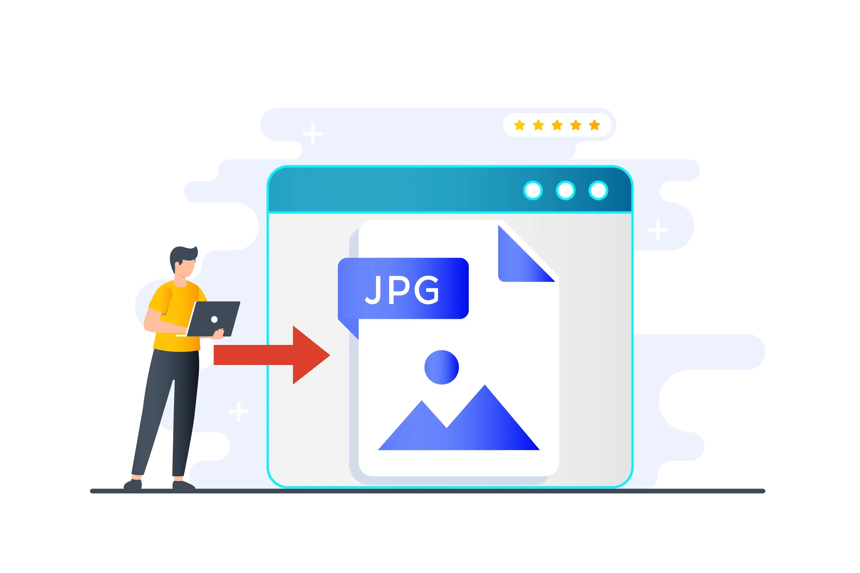 JPG Image Converter Flat Vector Illustration