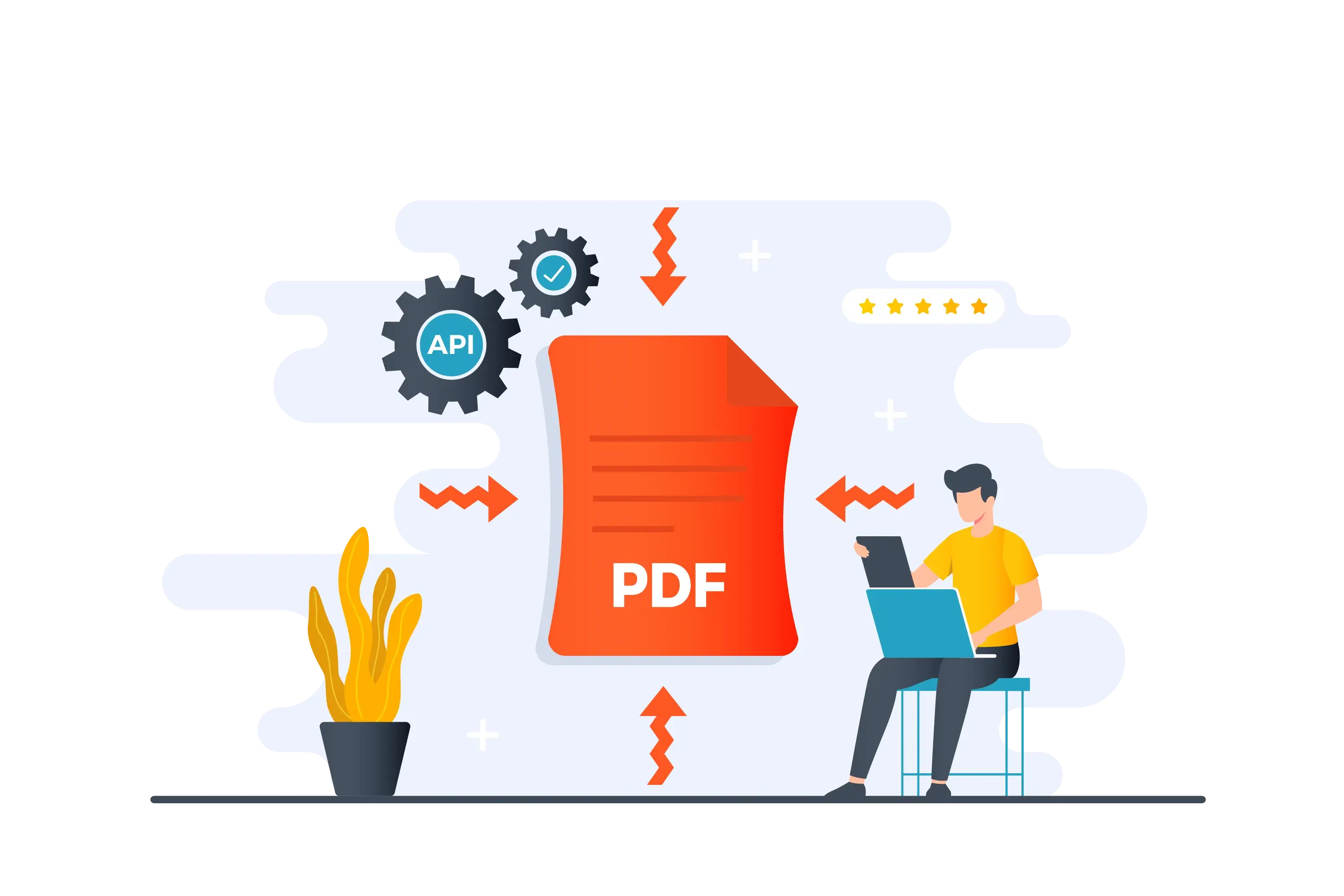 PDF Compressor Flat Vector Illustration