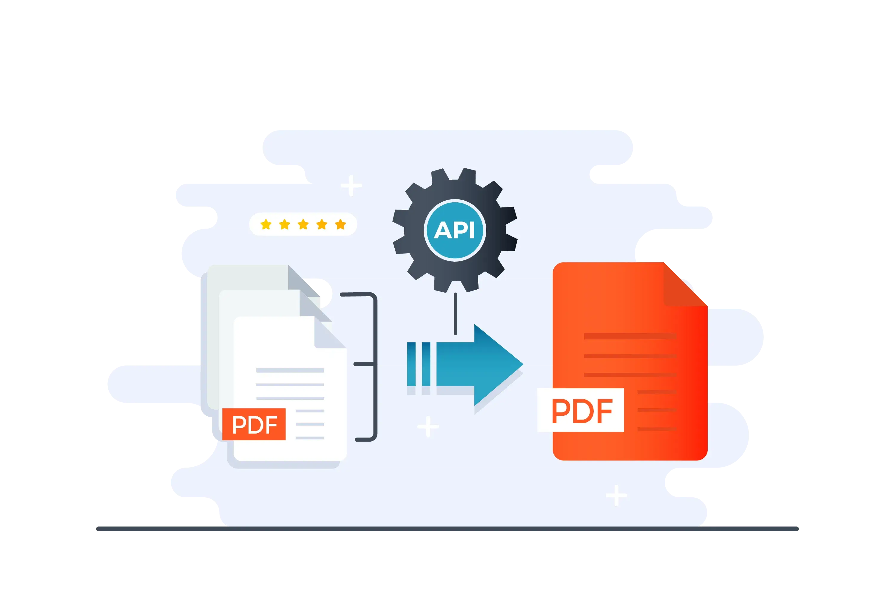 PDF Merger Flat Vector Illustration