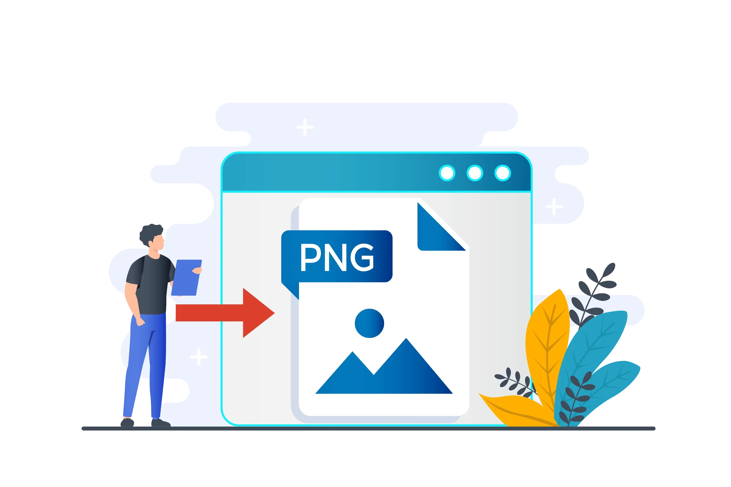 PNG Image Converter Flat Vector Illustration