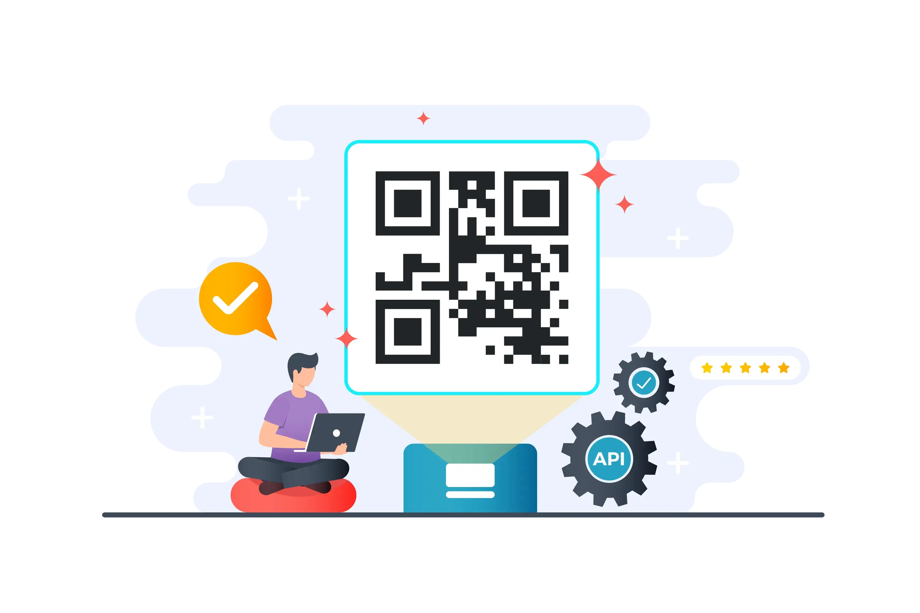 QR Code Generator Flat Vector Illustration